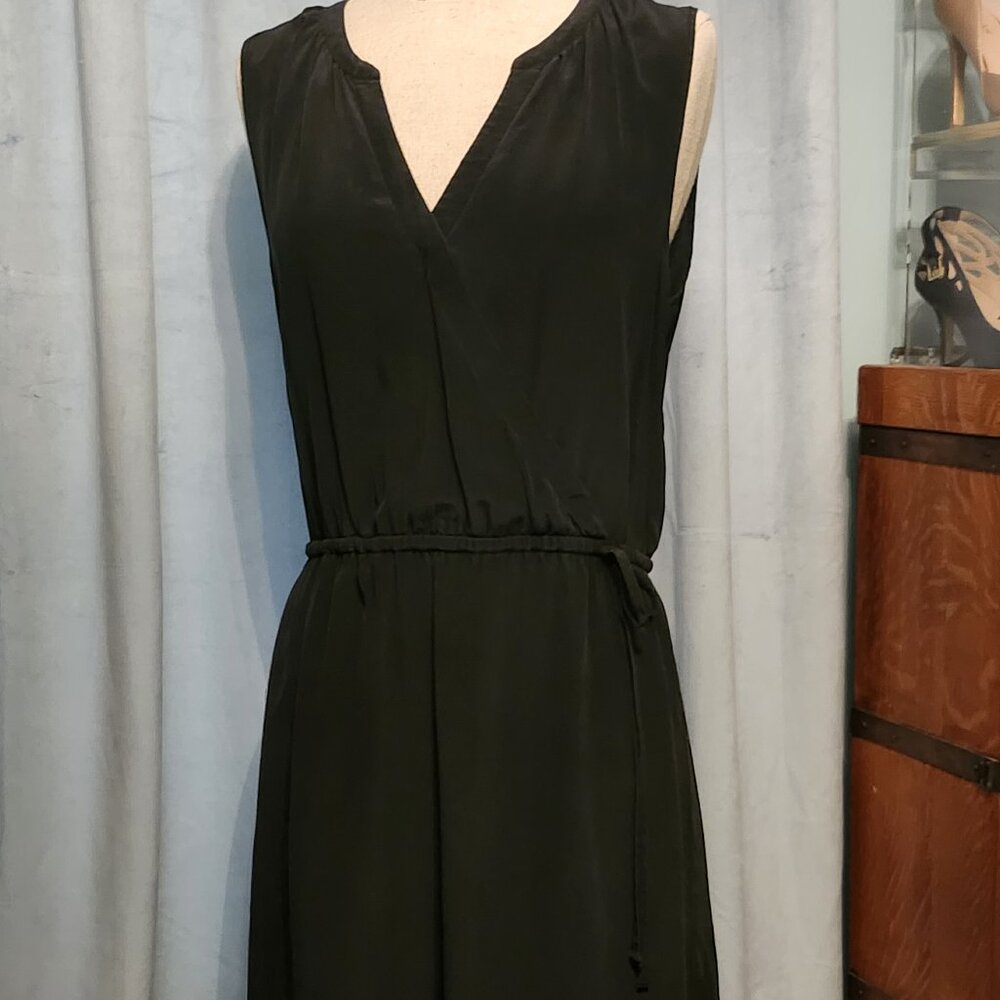 Cynthia Rowley Black Silk Wrap Dress sz 10